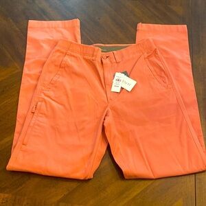 LL Bean mens stonecoast khaki pants 31 x 34 NWT Breton red